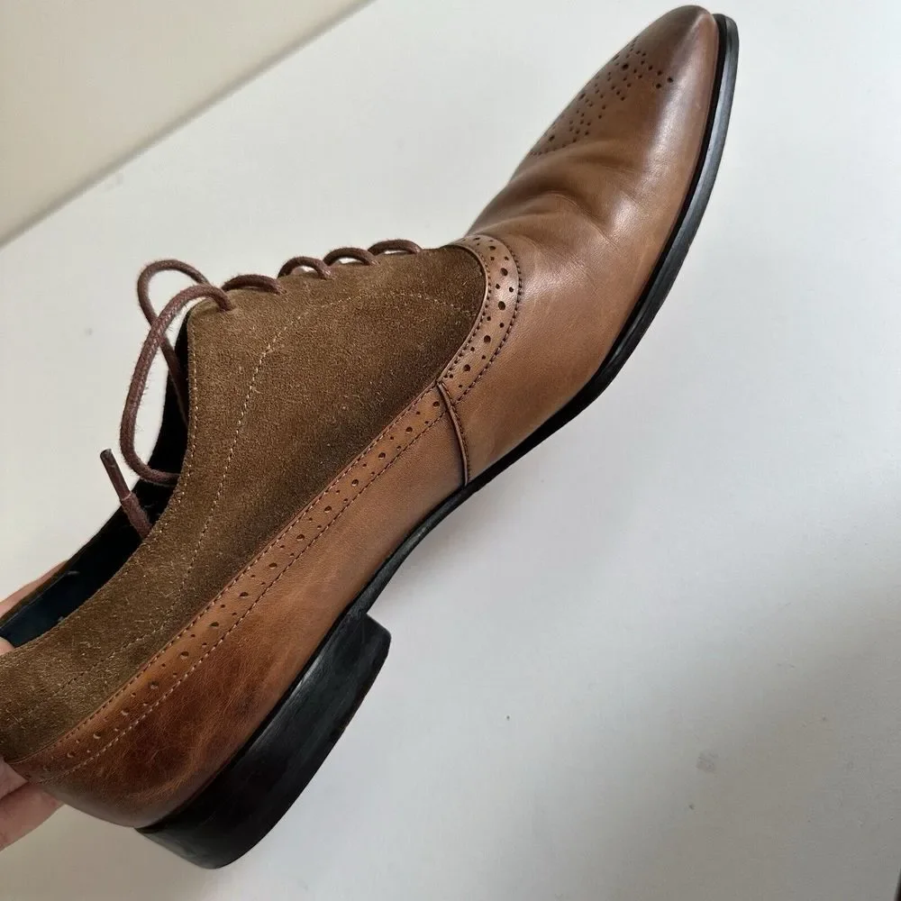 Oliver Sweeney Two‎ Tone Tan Brown Suede Leather Shoes Sanago UK 10 US 12 EU 44